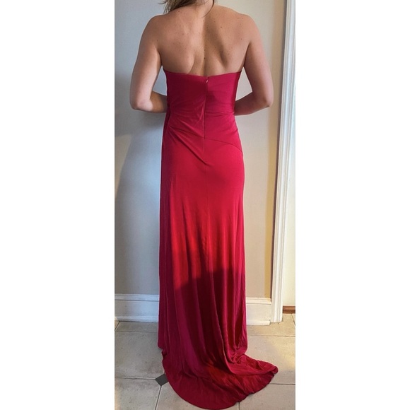 Jovani Strapless Gown Red - Picture 5 of 7